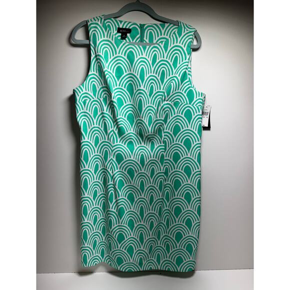 Alyx Dress Mint Green White Sleeveless Women’s Sz 18 Summer Plus Size Career - Picture 9 of 9